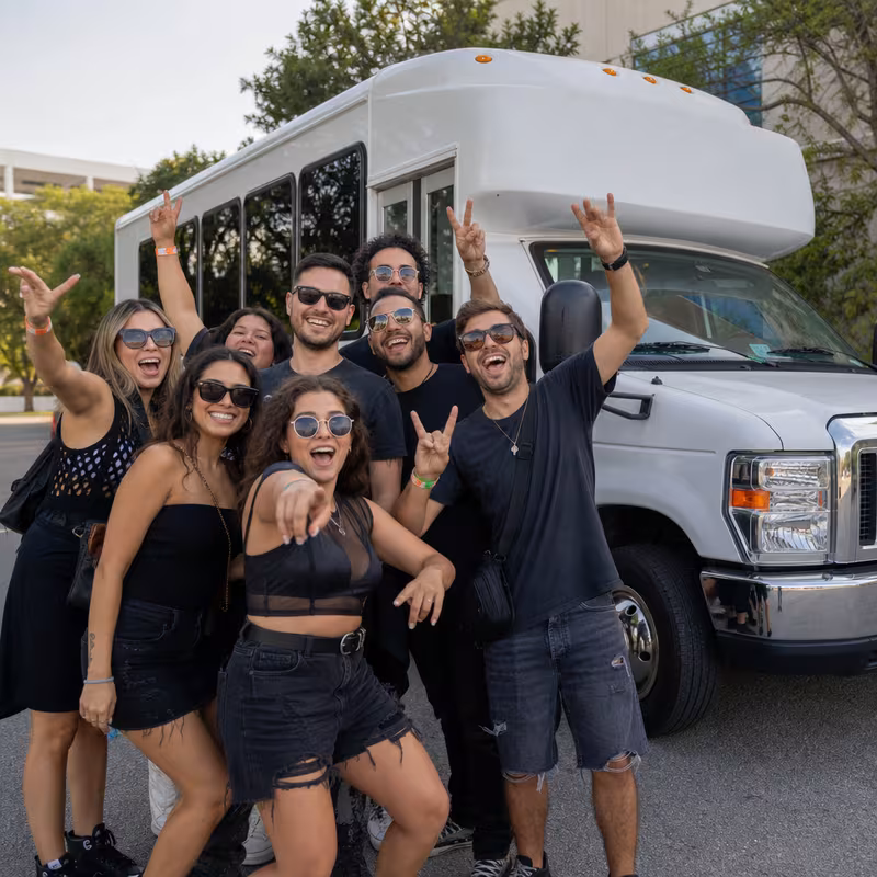 Black Mercedes Sprinter van staged for an Glendale Concert Transportation group