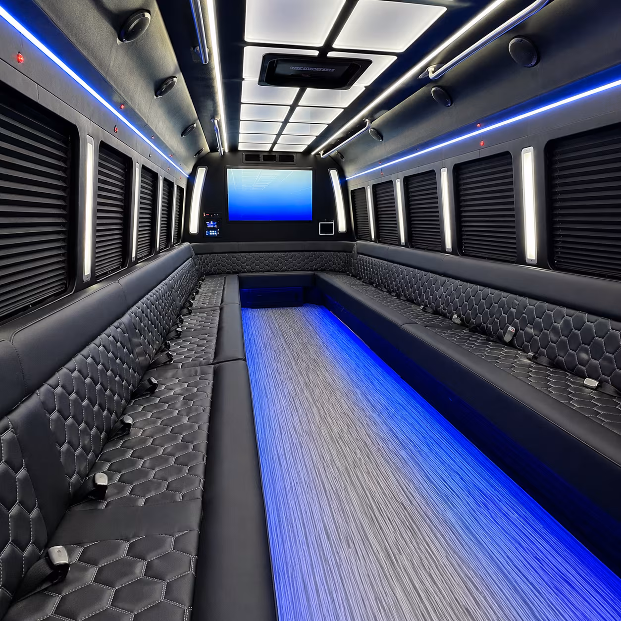 Glendale Private Event Transportation party bus exterior
