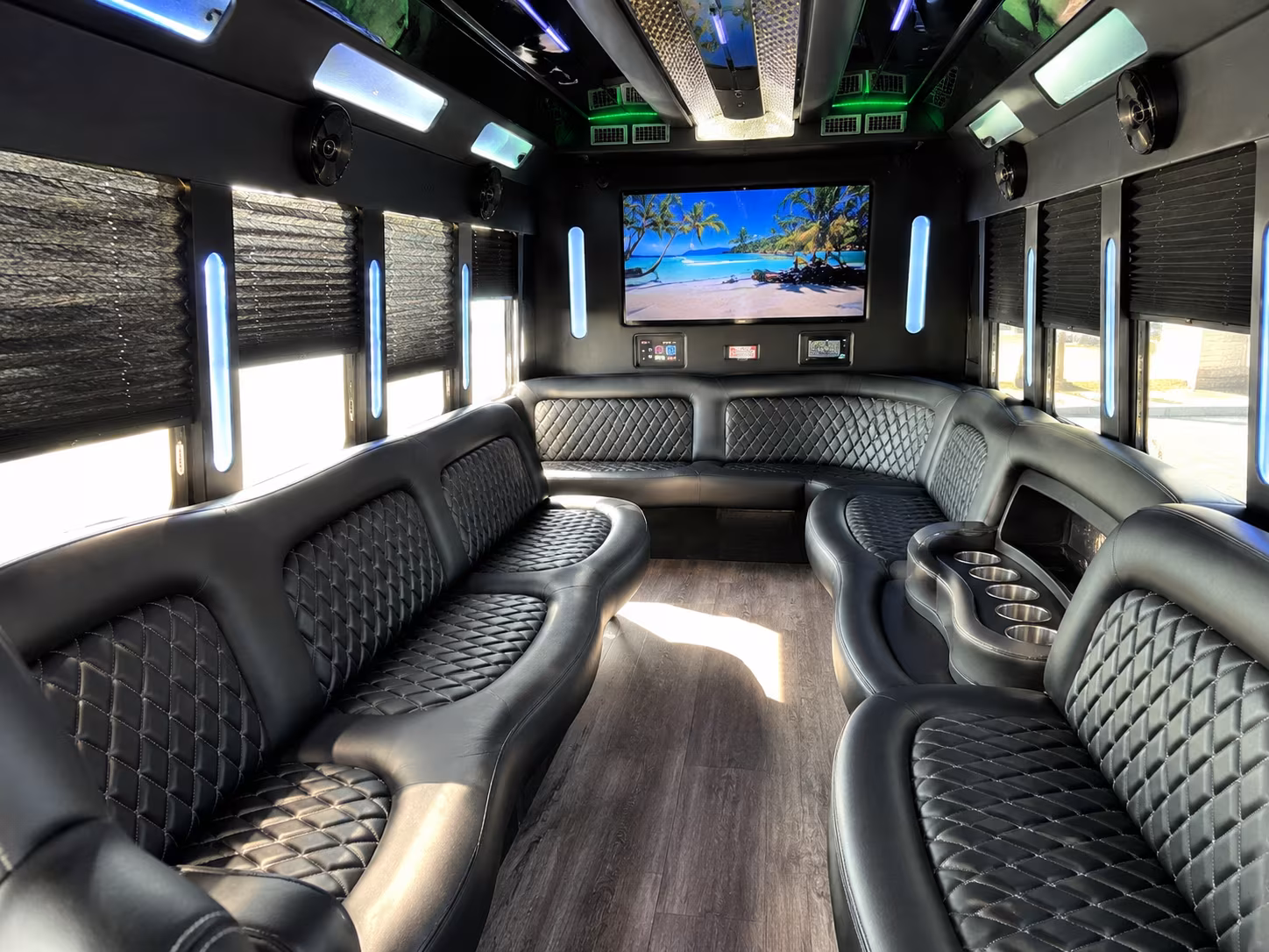 Glendale Private Event Transportation party bus interior