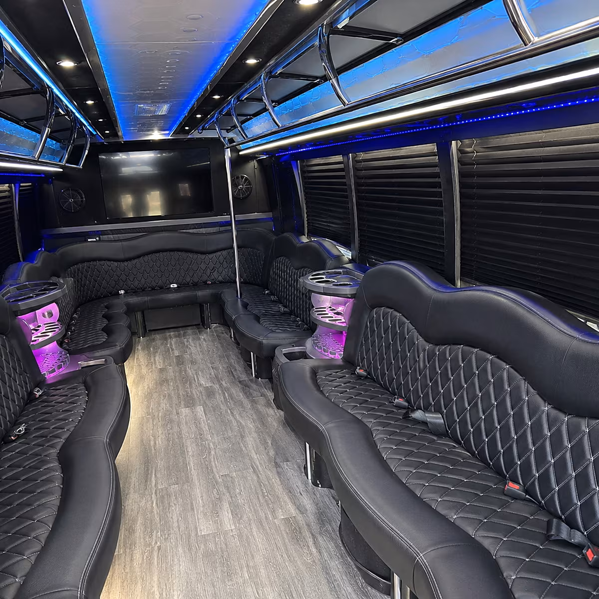 Glendale Prom & Homecoming Transportation party bus interior