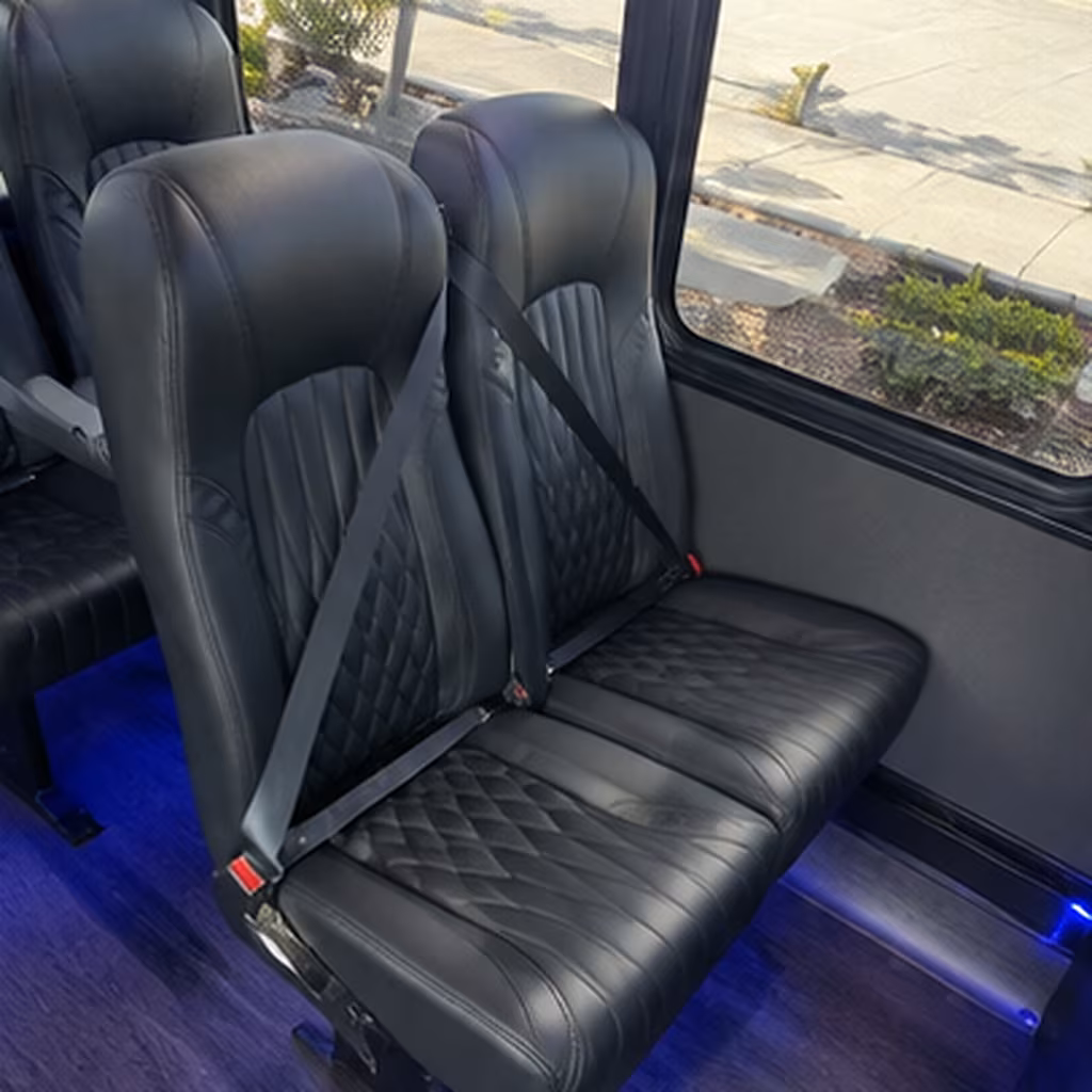 Glendale School Event Transportation party bus interior