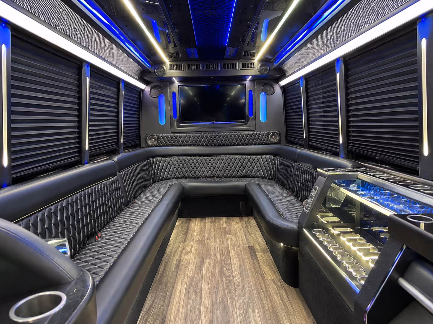 Glendale Wedding Transportation party bus exterior