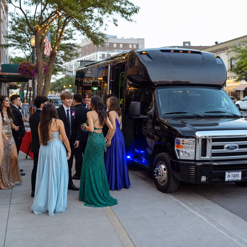 Passengers loading luggage while boarding an Glendale group shuttle