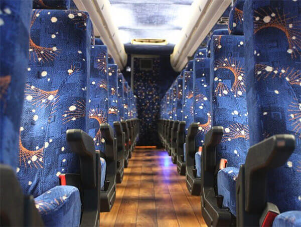 Avondale 50 passenger Charter Bus Interior